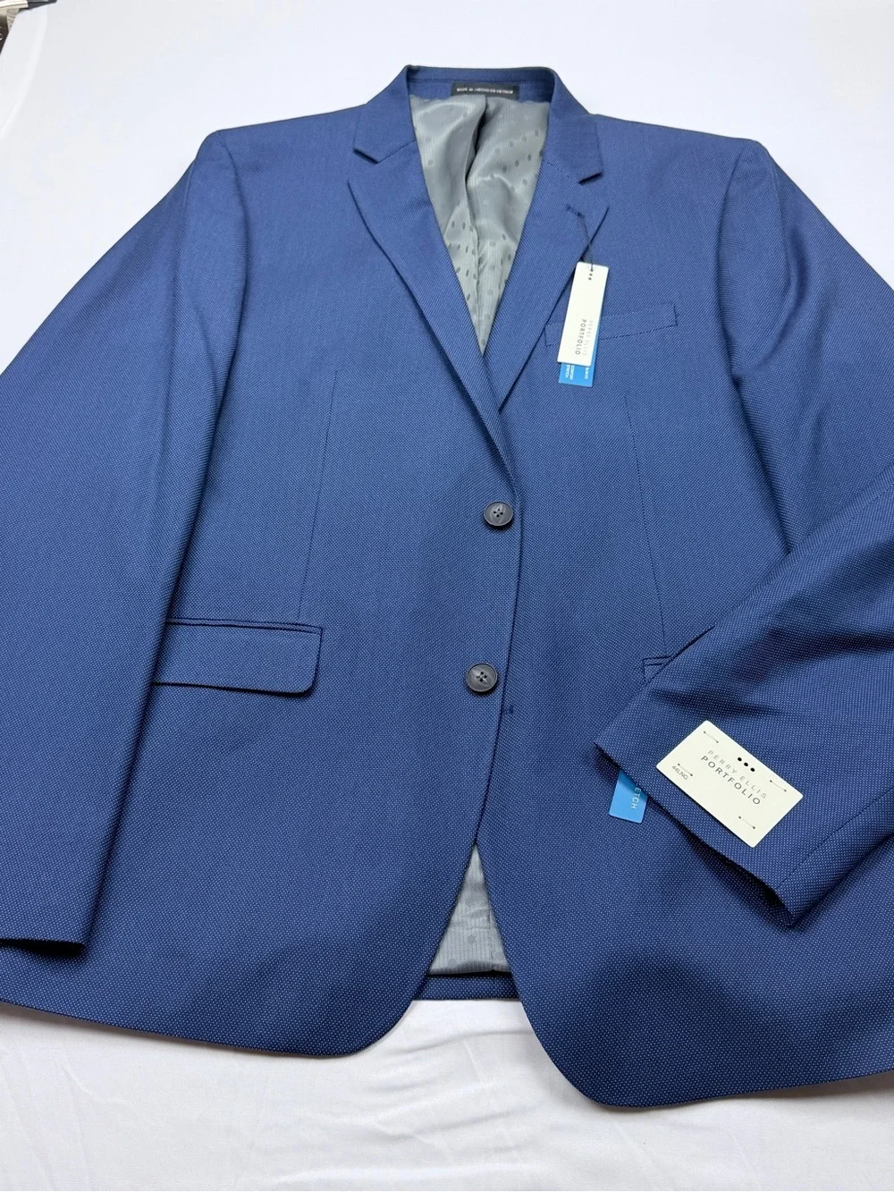 Perry Ellis Portfolio Men's Royal Blue Two-Button Suit, NWT